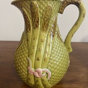Bordallo Pinheiro Asparagus Majolica Pitcher Portugal